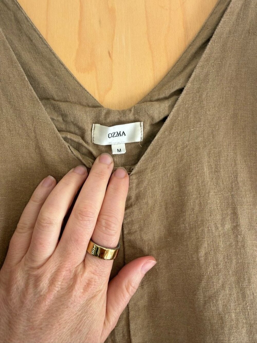 Ozma Linen Jumpsuit in Tan - Picture 2 of 2